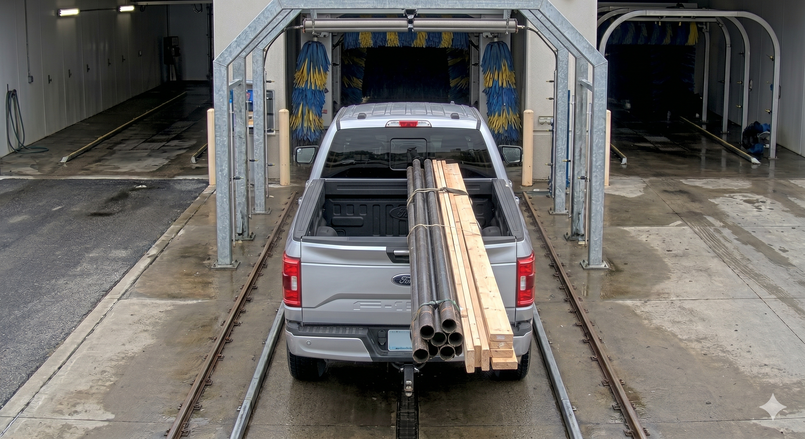 Pickup with protruding load